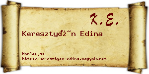 Keresztyén Edina névjegykártya